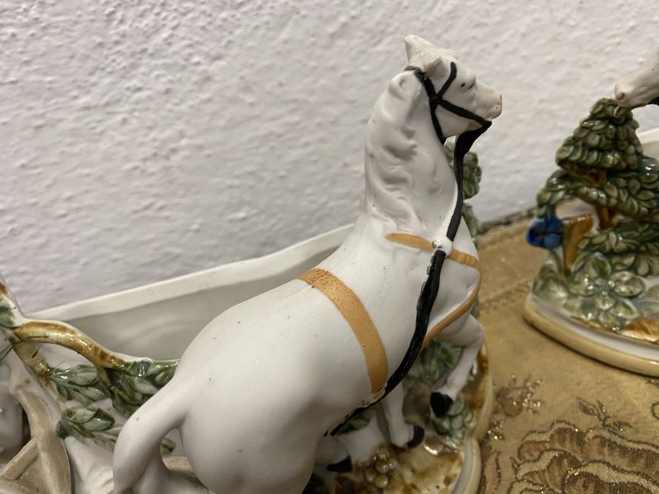 Немска порцеланова двойка коне Thuringia Германия 1900 1930