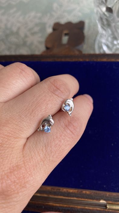 Детские серебряные серьги рыбки, дельфин