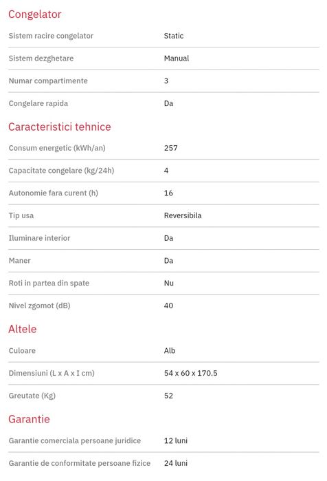 Combina frigorifică/frigider ARCTIC  AK54270+
