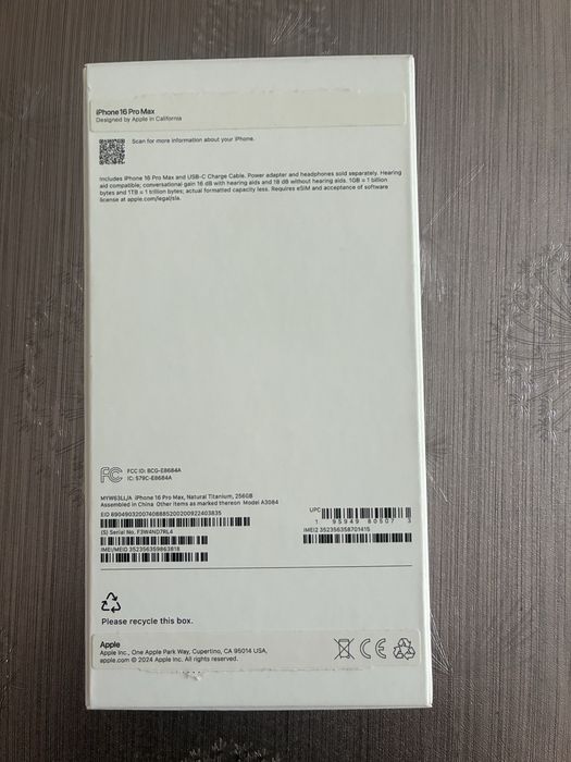 Iphone 16 pro max 256