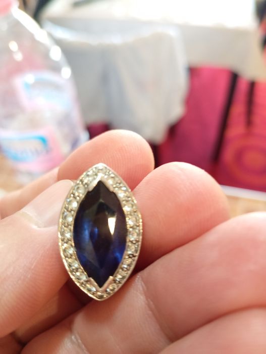 Златен прастен с галям камак сапфир