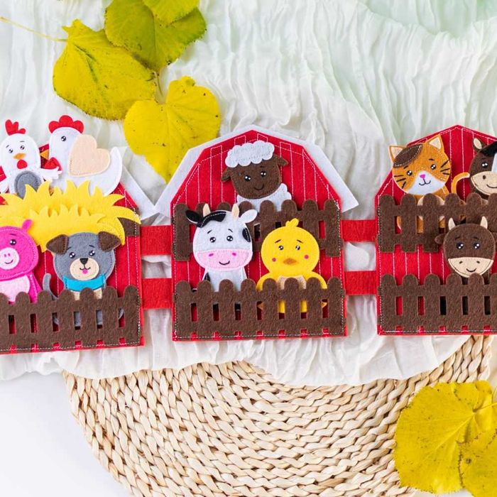 Set de Joacă Educativ din Fetru – „Ferma Animalelor”