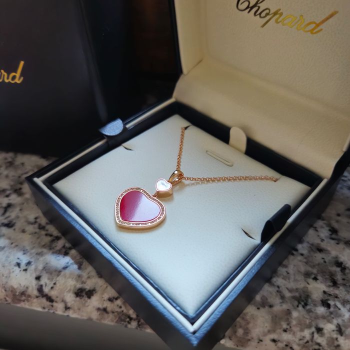 Colier Pandantiv Chopard Happy Hearts Rosu
