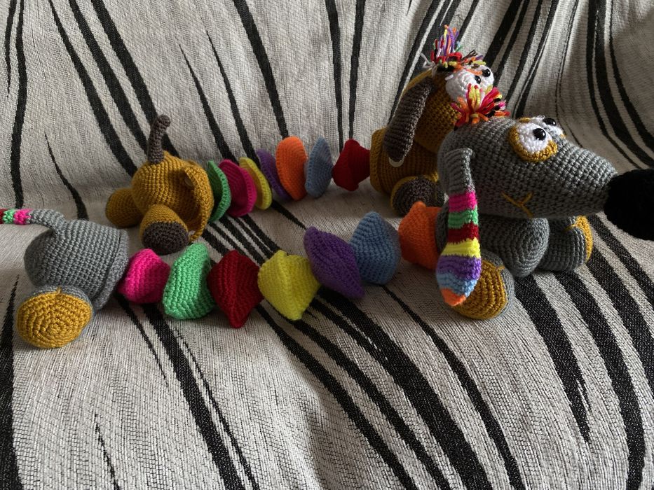 Собачки-гармошки, вязаные крючком!