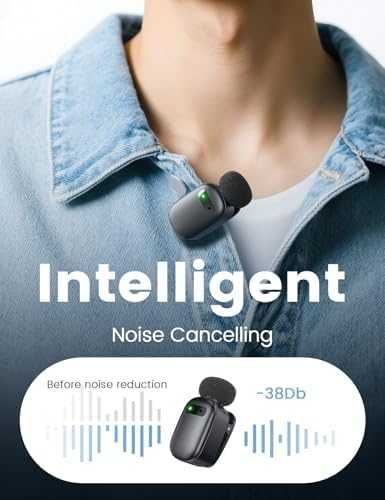 Нов Безжичен мини микрофон USB-C с шумопотискане и кейс 30 часа работа