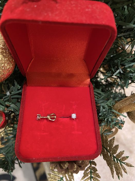 Серьги пусеты с бриллиантами