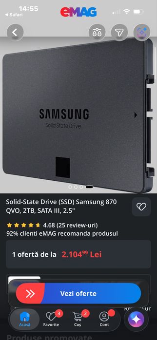 samsung 870 evo 2tb second hand si noi de vanzare • Anunturi • OLX.ro