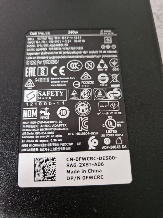 Alimentator incarcator laptop dell 240w
