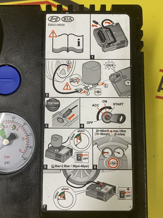 Compresor auto umflat roti original Hyundai Kia 12V 120W 10A OEM