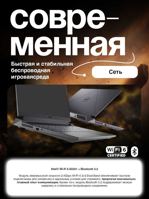 Ноутбук DELL G15 Gaming, i5-13450HX, RTX 3050 6 ГБ, 8 ГБ DDR5...