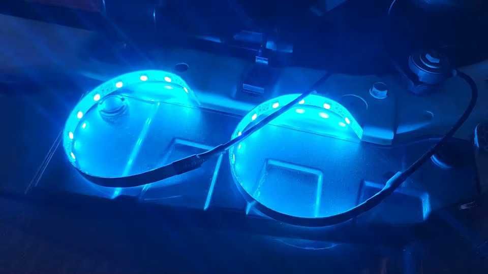 Set 2 Benzi LED Banda RGB Lupe Devil Demon Eyes, cu Aplicatie Bluetoot