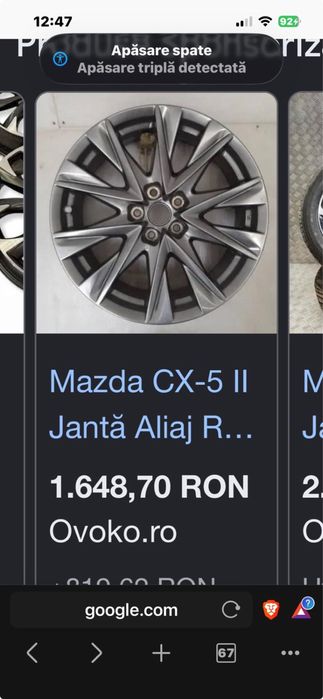 Vand 4 jante originale Mazda CX5