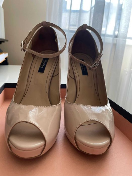 Pantofi piele 38 nude toc 10 cm Botta