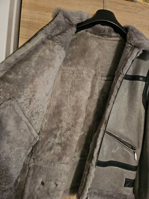 Cojocel dama blana si piele naturala