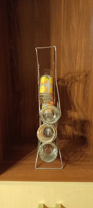 комплект 6 броя чаши за безалкохолно със стойка делфин