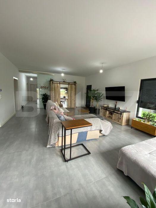 Casa moderna pe parter, 120 mp utili, teren 9 arii – complet mobilat