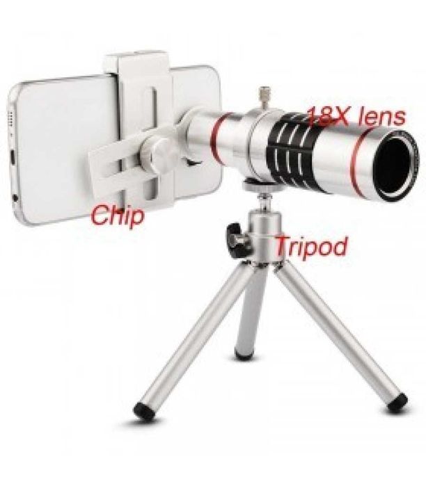 Универсален телескоп за телефон или таблет с увеличение 18х