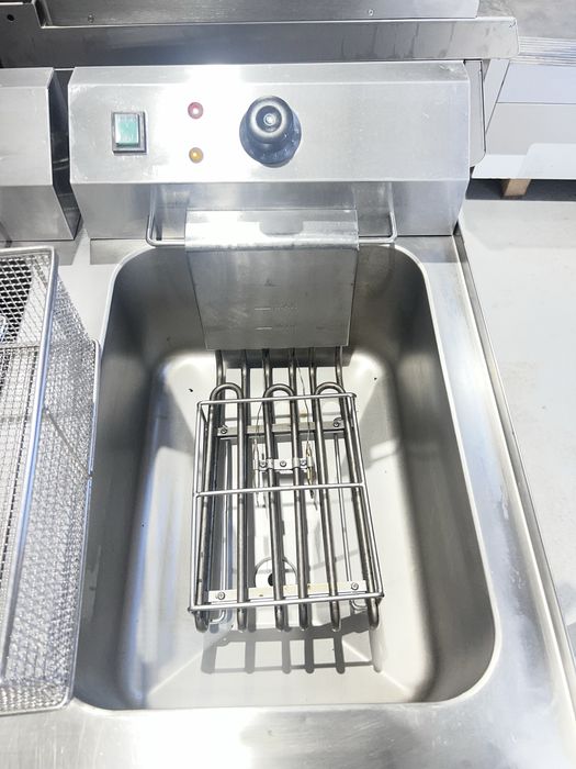 Friteuza - 2 x 16 L - 2 cosuri - suport - 400V - cos scurgere ulei