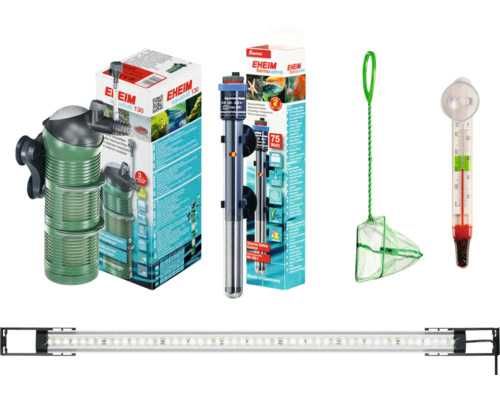 pachet acvariu complet cu filtru, incalzitor, co2, butelie, led