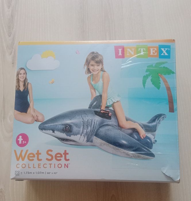Надуваема играчка за плуване с акула intex wet collection pool