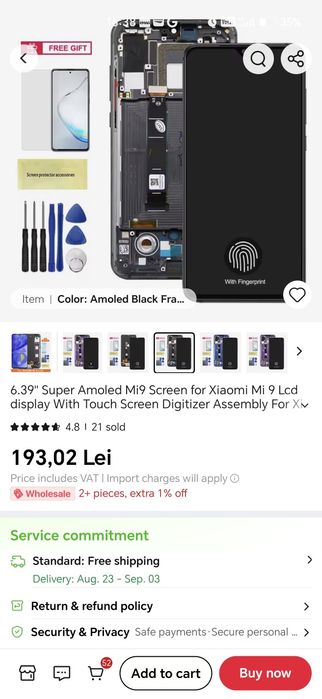 Display amoled Xiaomi mi9