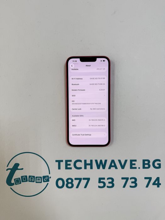 Apple iPhone 14 512GB Red 100% Батерия.