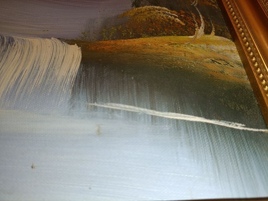 Tablou Pictat "Vârful Înzăpezit în Ceață" Anul 1998