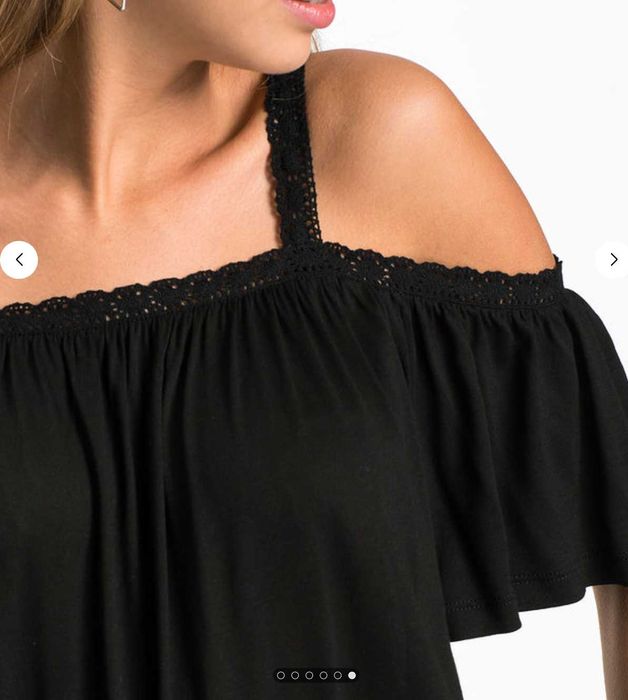 Bluză umeri goi și bretele dantela, nou cu eticheta, S și M, vâscoză