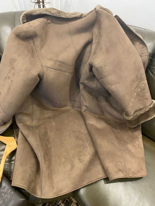 Дубленка от изкуствена кожа с изкуствен косъм. Размер 56