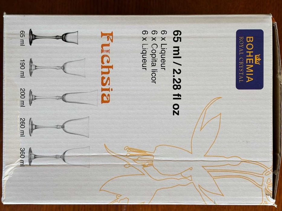 Чаши за ликьор Bohemia Fuchsia, 6 броя