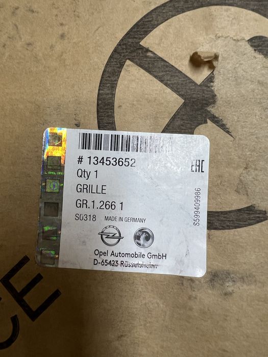 OPEL Astra K Предна Решетка Маска ОЕМ оригинална Опел Астра К