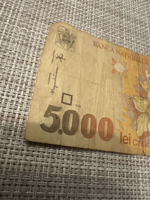 Bancnota Cincii mii lei BNR 1998 Lucian Blaga