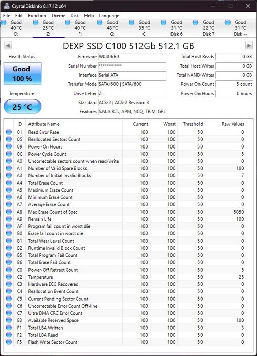 накопитель SSD 512Gb Dexp
