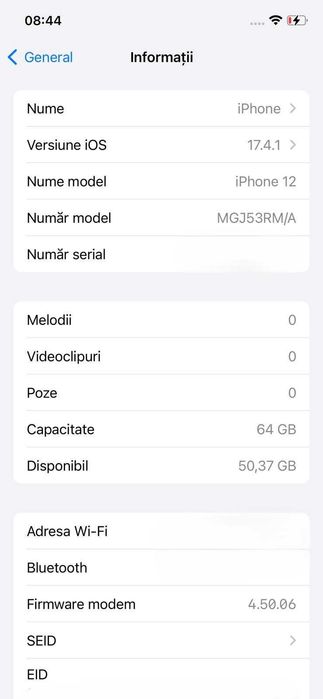 iPhone 12 Black 64GB | Baterie 87% | Stare Excelentă