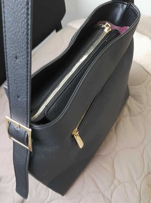 Класическа черна чанта Diana & Co от еко кожа