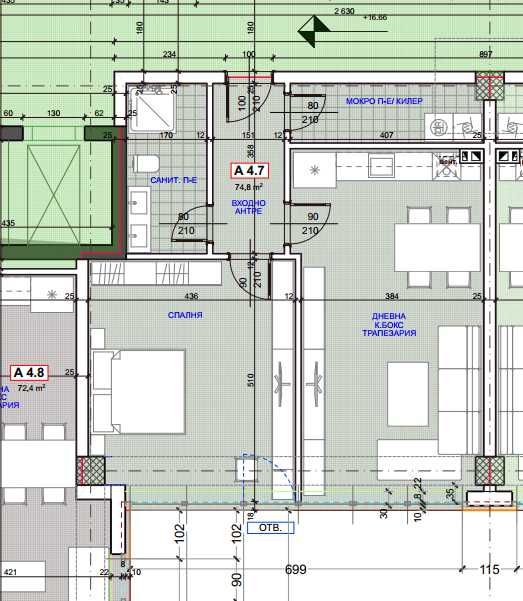 Двустайни апартаменти, Здравец Изток, 87 кв.м., ет. 4/6, ТЕЦ, тухла