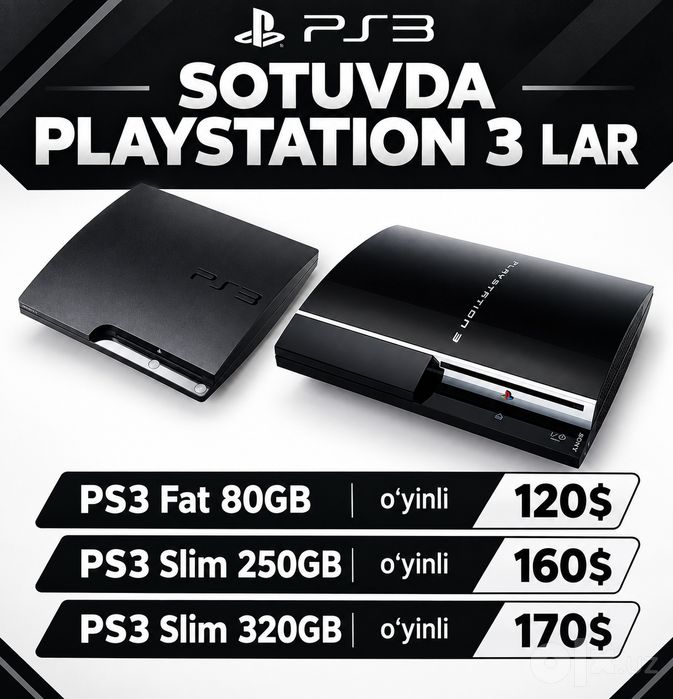 PlayStationlar Sotuvda Arzon narxlarda + dastavka bepul