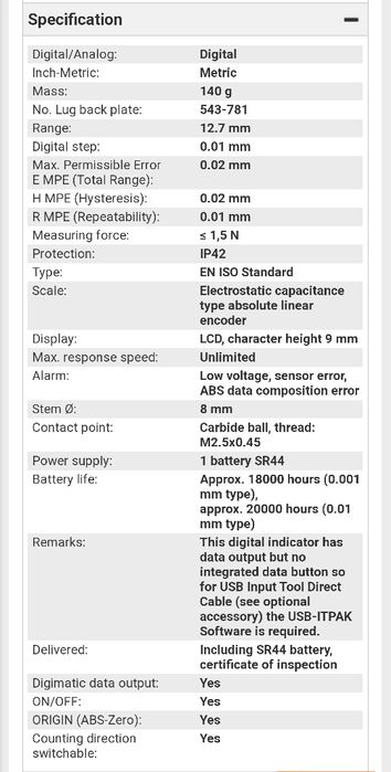 Micrometru Mitutoyo Absolute 543-781B