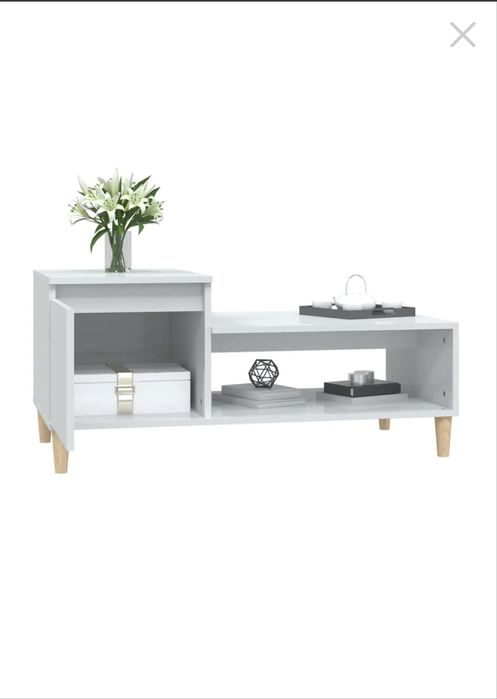 Vând masă de cafea Zakito Europe – Alb, 100x50x45 cm