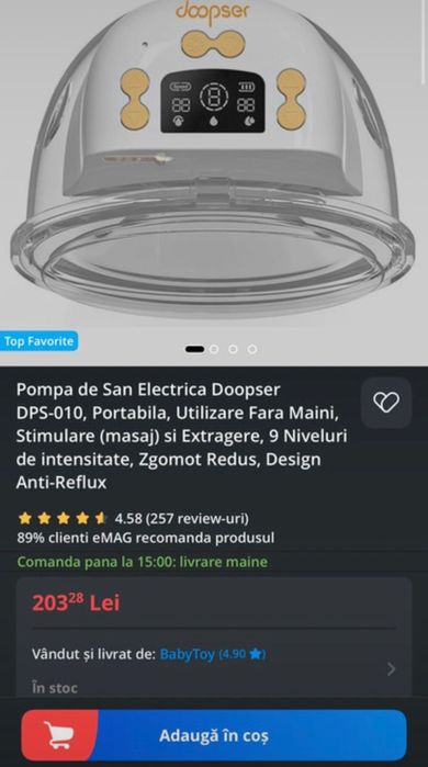 Pompa de sân portabilă