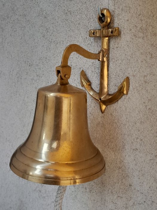 Clopot  mare cu ancora din alamă.