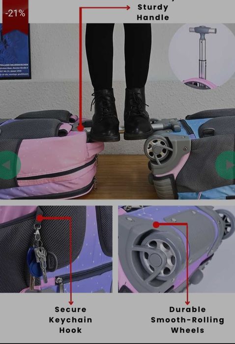 Ghiozdan rucsac scoala tip troler