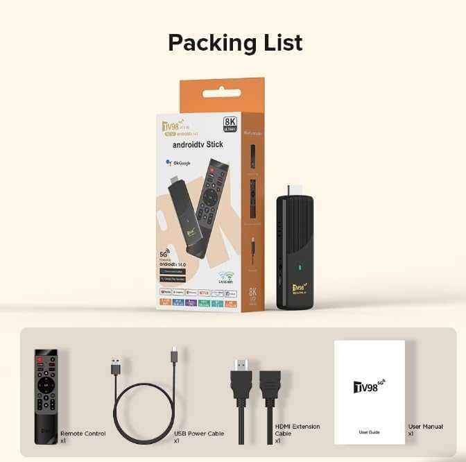 Нов на Български TV98 Android TV 14 Ultra HD 4K 8K 2GB RAM 16GB ROM 5G