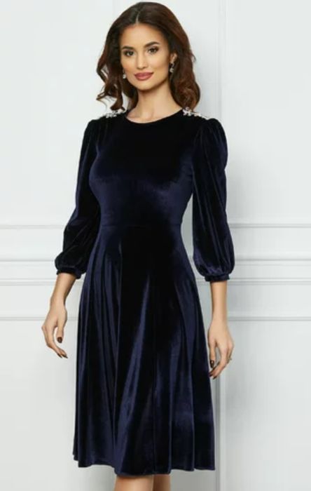 Rochie catifea neagra, 36, Dy Fashion