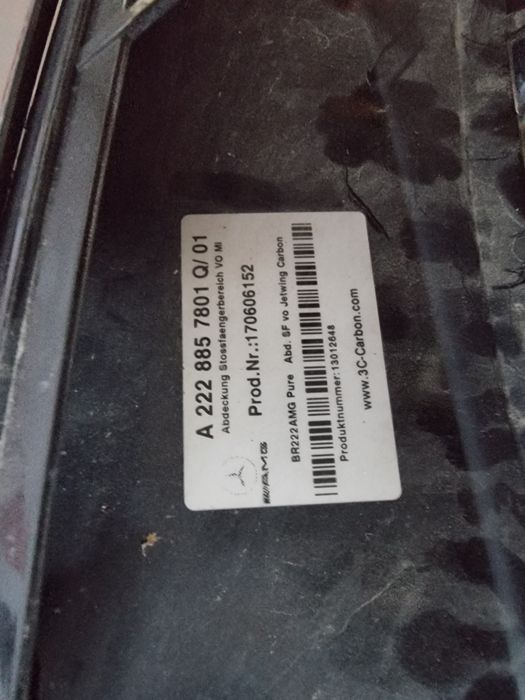 Ornament carbon bara fata Mercedes S 65 AMG W222 2017 cod A2228857801