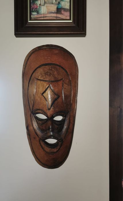 Маска африканска лице глава декор за стена етно арт трайбъл изкуство