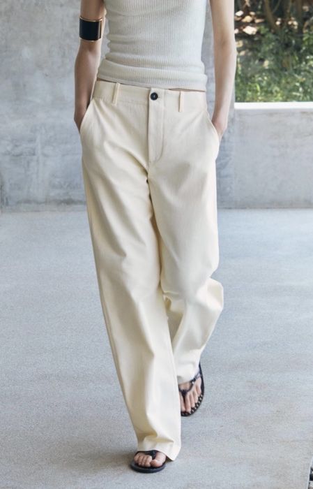 Брюки Zara молочно желтые