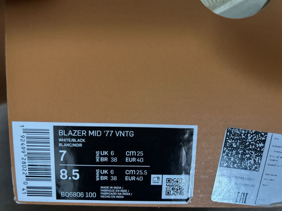 Продам оригинальные кроссовки Nike Blazer Mid '77 Vintage