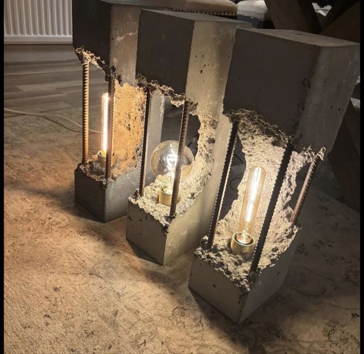 Lampi din beton +lemn