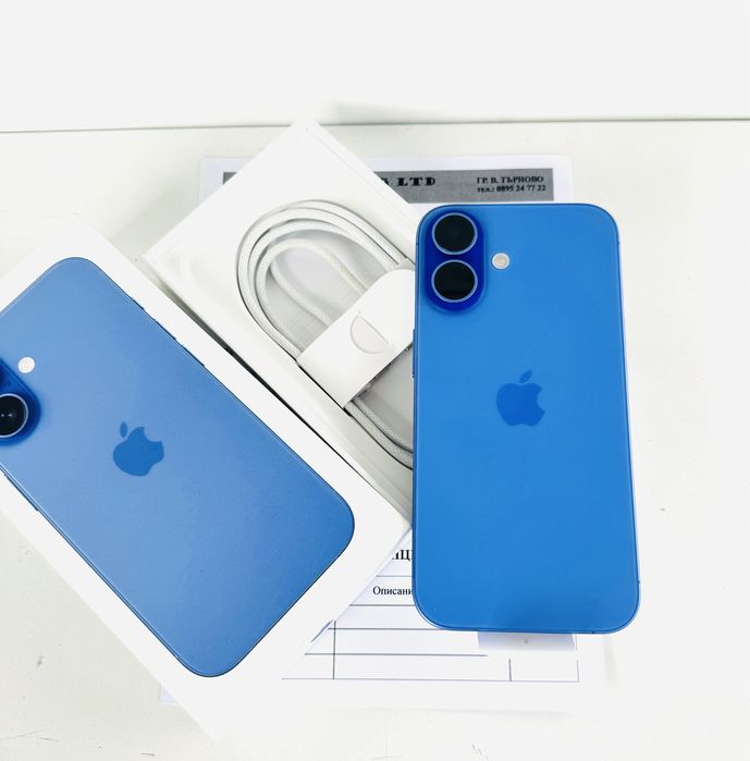 НОВ! iPhone 16 128GB Ultramarine 2г.ГАРАНЦИЯ!